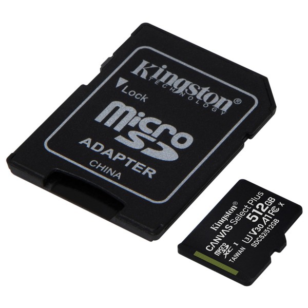 Карта памяти Kingston Canvas Select Plus 512 Гб microSDXC 100 МБ/с Class 10 UHS-I A1 SDCS2/512 Гб