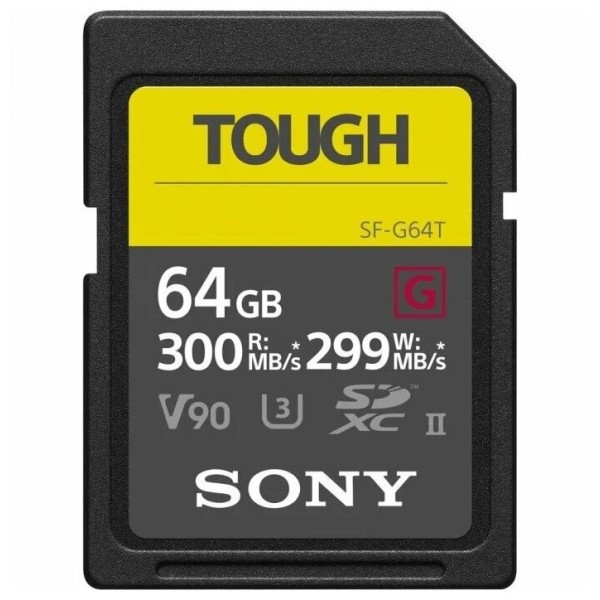 Карта памяти Sony SF-G Tough Series UHS-II SDXC 64 Гб R/W 300/299 МБ/с SF-G64