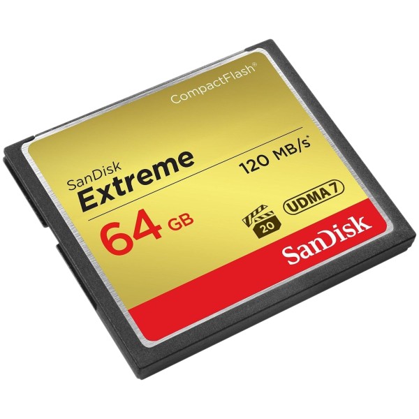 Карта памяти SanDisk Extreme CompactFlash UDMA7 64 Гб R/W 120/85 МБ/с SDCFXSB-064G-G46