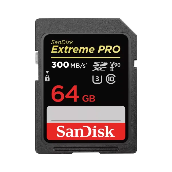 Карта памяти SanDisk Extreme Pro SDXC UHS-II V90 64 Гб R/W 300/260 МБ/с SDSDXDK-064G-GN4IN