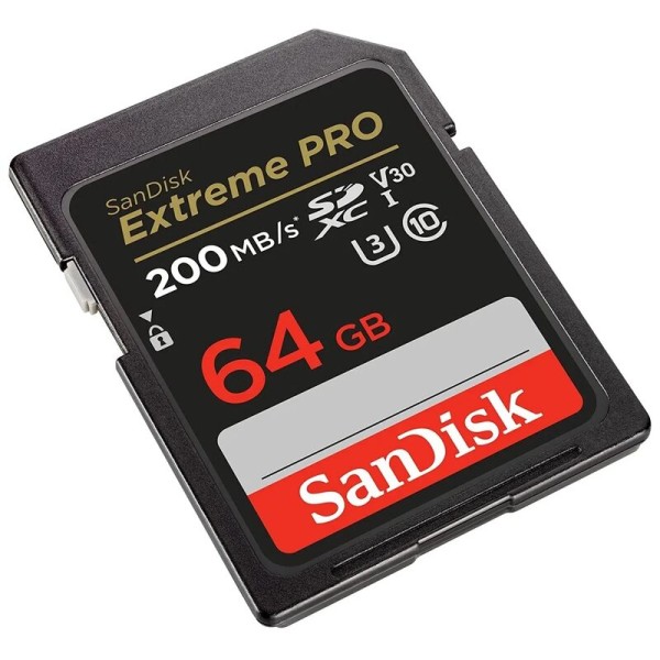 Карта памяти SanDisk Extreme Pro SDXC UHS-I V30 64 Гб R/W 200/90 МБ/с SDSDXXU-064G-GN4IN