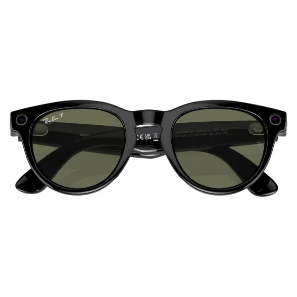 Умные очки Ray-Ban Meta Headliner (150-50), Shiny Black/Polarized G-15 Green, глянцевый черный/зеленые поляризованные