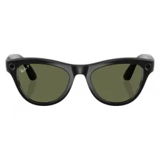 Умные очки Ray-Ban Meta Skyler (150-52), Shiny Black/G-15 Green Polarized, глянцевый черный/зеленые поляризованные
