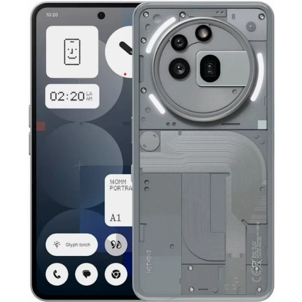 Смартфон Nothing Phone (3a) Pro, 12/256 Гб, серый
