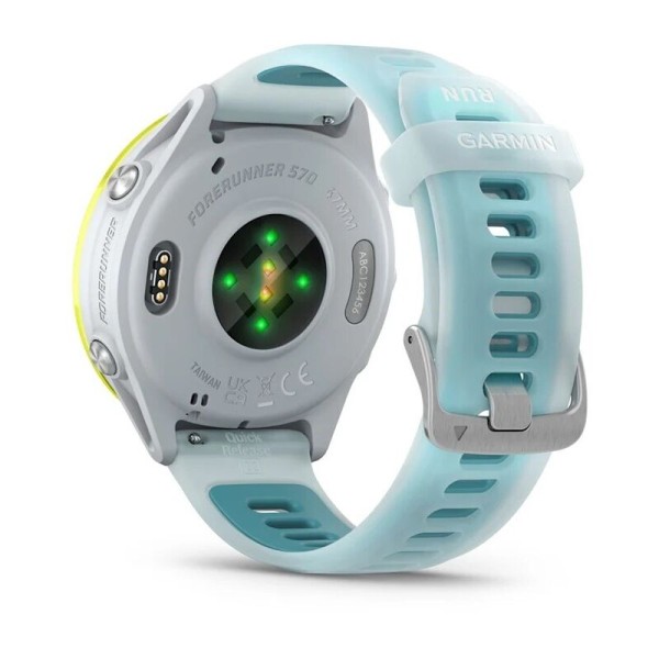 Смарт-часы Garmin Forerunner 570, 47 мм, Bluetooth, Yellow with Translucent Whitestone Turquoise, Желтый с бирюзовым
