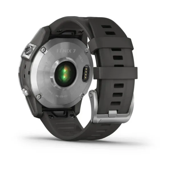 Смарт-часы Garmin Fenix 7, 47 мм, Bluetooth, Silver With Graphite Band, Серебристый с графитовым браслетом