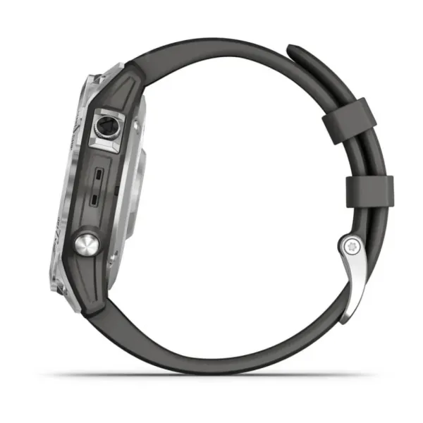 Смарт-часы Garmin Fenix 7, 47 мм, Bluetooth, Silver With Graphite Band, Серебристый с графитовым браслетом