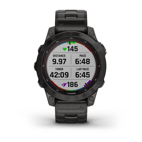 Смарт-часы Garmin Fenix 7 Sapphire Solar, 47 мм, Bluetooth, Gray Titanium Band, Серый титановый с серым титановым браслетом