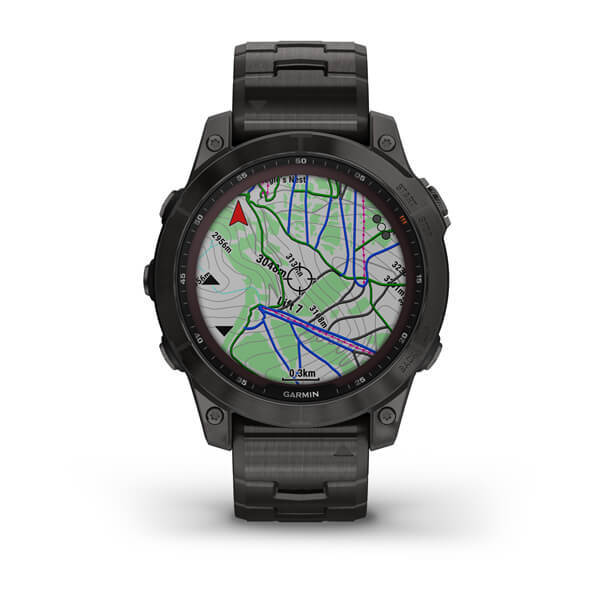 Смарт-часы Garmin Fenix 7 Sapphire Solar, 47 мм, Bluetooth, Gray Titanium Band, Серый титановый с серым титановым браслетом