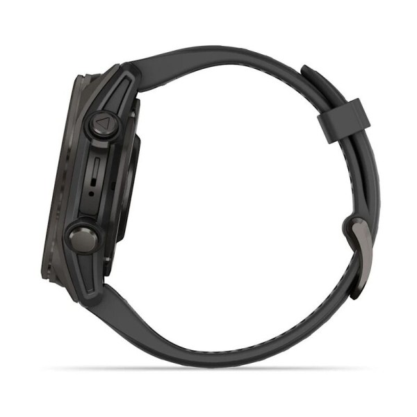 Смарт-часы Garmin Fenix 8, 47 мм, Bluetooth, AMOLED Slate Gray Black Silicone Band, графитово-серый с черным силиконом
