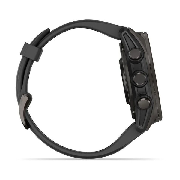 Смарт-часы Garmin Fenix 8, 47 мм, Bluetooth, AMOLED Slate Gray Black Silicone Band, графитово-серый с черным силиконом