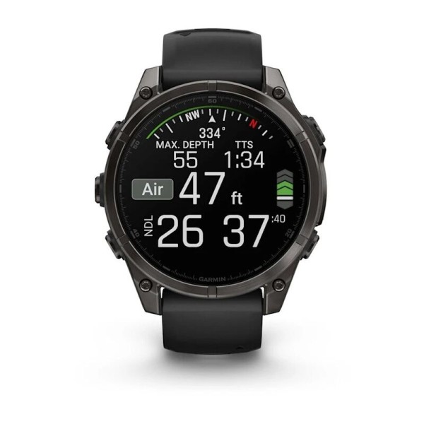 Смарт-часы Garmin Fenix 8, 47 мм, Bluetooth, Amoled Sapphire Titanium Carbon Gray, титановый угольно-серый