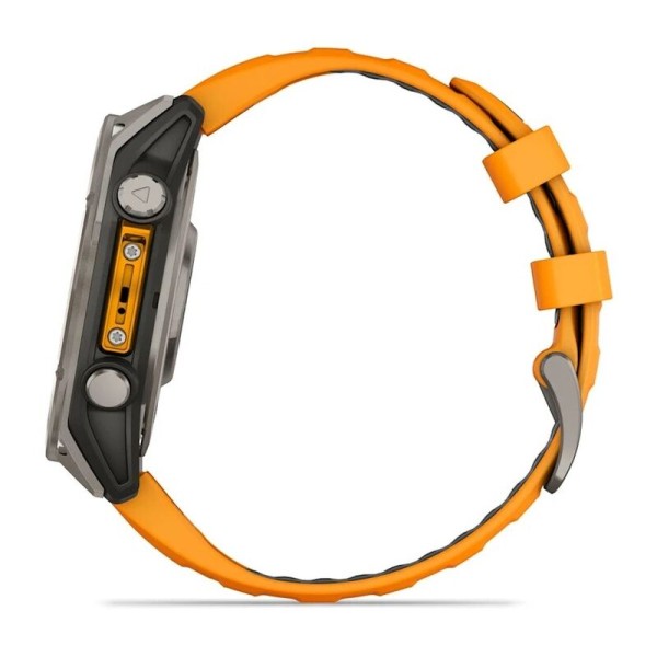 Смарт-часы Garmin Fenix 8, 47 мм, Bluetooth, Amoled Sapphire Titanium Orange, титановый серый с оранжевым