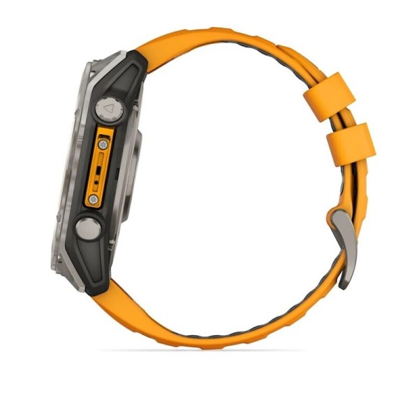 Смарт-часы Garmin Fenix 8, 51 мм, Bluetooth, Amoled Sapphire Titanium Spark Orange, титановый серый с оранжевым