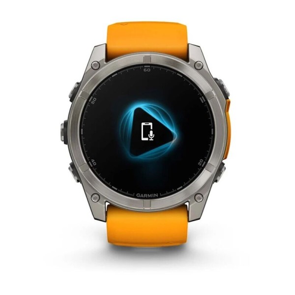 Смарт-часы Garmin Fenix 8, 51 мм, Bluetooth, Amoled Sapphire Titanium Spark Orange, титановый серый с оранжевым