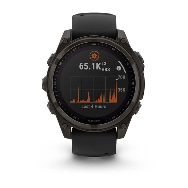 Смарт-часы Garmin Fenix 8, 47 мм, Bluetooth, Solar Sapphire Titanium Carbon Gray, титановый угольно-серый с солнечной зарядкой