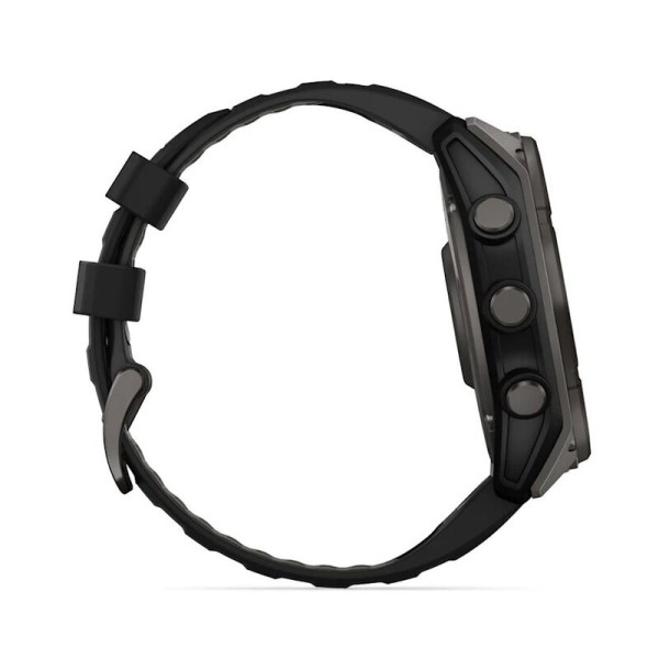 Смарт-часы Garmin Fenix 8, 51 мм, Bluetooth, Solar Sapphire Titanium Carbon Gray, титановый угольно-серый с солнечной зарядкой