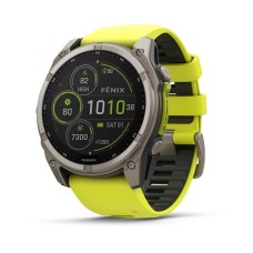 Смарт-часы Garmin Fenix 8, 51 мм, Bluetooth, Yellow/Graphite Silicone Band, желтый/серый