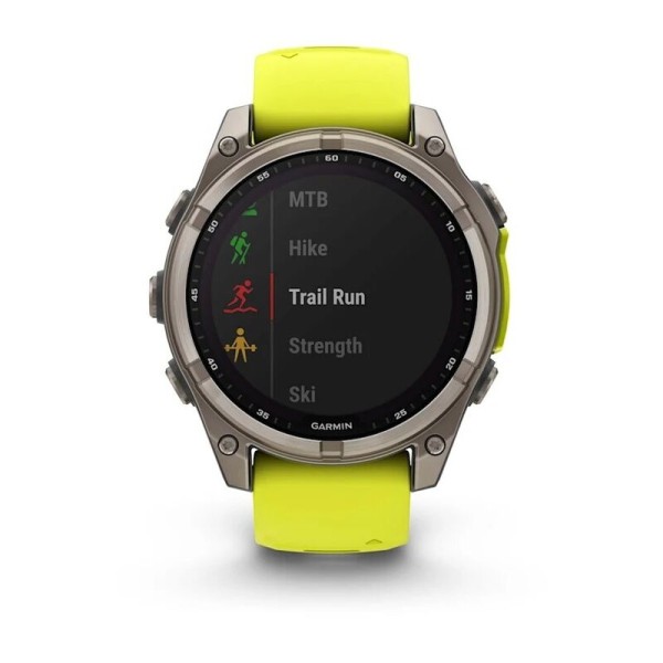 Смарт-часы Garmin Fenix 8, 47 мм, Bluetooth, Solar Sapphire Titanium Yellow, титановый серый с желтым