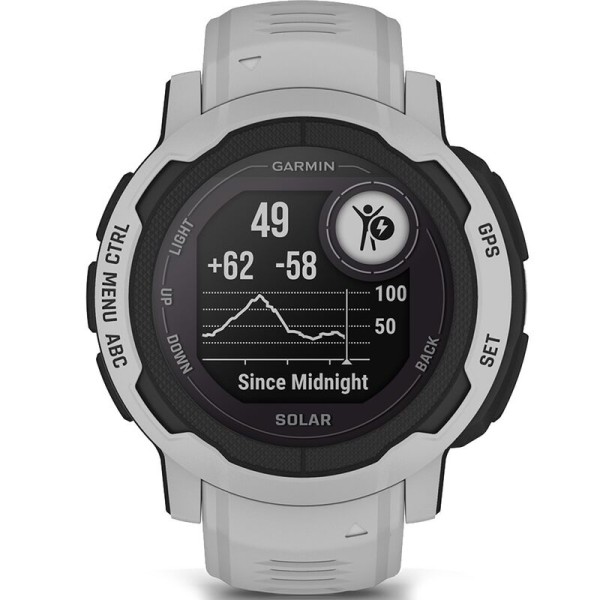 Смарт-часы Garmin Instinct 2S Solar, 45 мм, Bluetooth, Mist Gray, Серый туман