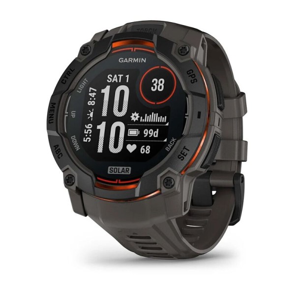 Смарт-часы Garmin Instinct 3 Solar, 50 мм, Bluetooth, Black with Charcoal Band, Черный с угольным ремешком