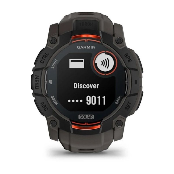 Смарт-часы Garmin Instinct 3 Solar, 50 мм, Bluetooth, Black with Charcoal Band, Черный с угольным ремешком