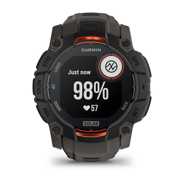 Смарт-часы Garmin Instinct 3 Solar, 50 мм, Bluetooth, Black with Charcoal Band, Черный с угольным ремешком