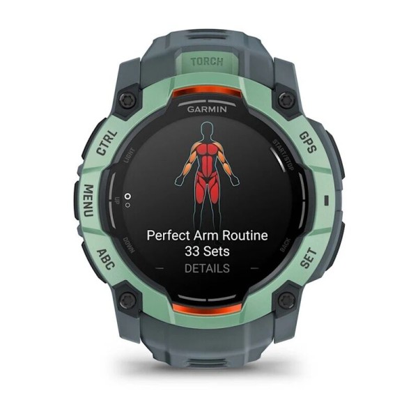 Смарт-часы Garmin Instinct 3, 50 мм, Bluetooth, Neotropic with Twilight Band, Бирюзовый с серым ремешком