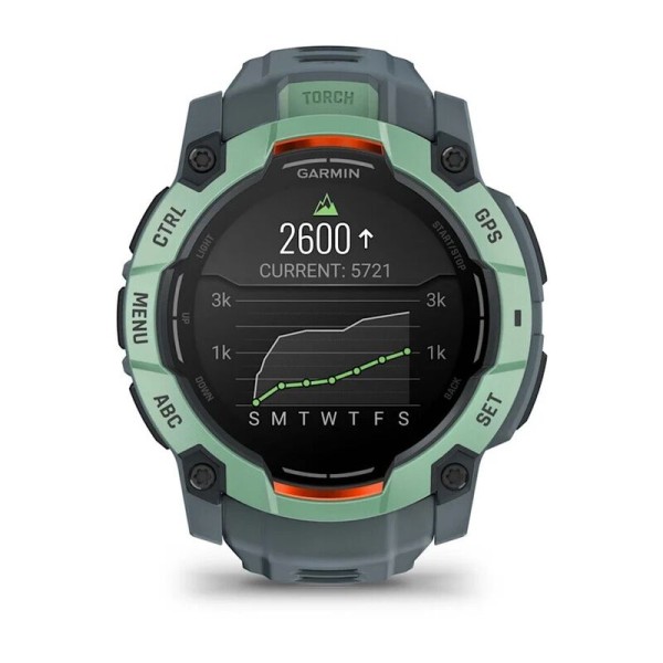 Смарт-часы Garmin Instinct 3, 50 мм, Bluetooth, Neotropic with Twilight Band, Бирюзовый с серым ремешком
