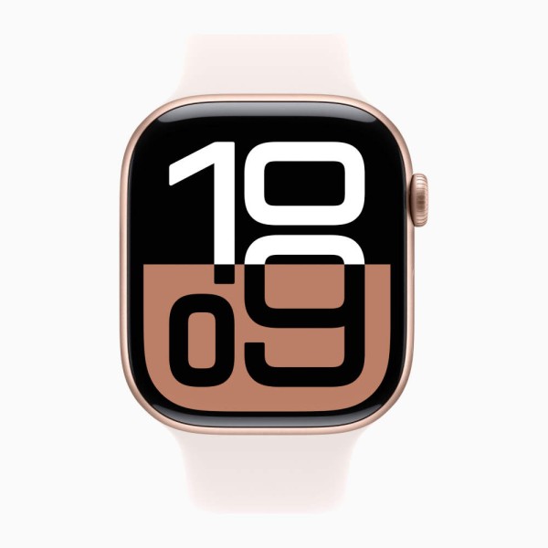 Умные часы Apple Watch Series 10 46mm, Rose Gold Aluminum Case with Sport Band - Light Blush