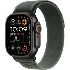 Смарт-часы Apple Watch Ultra 2 2024, 49 мм, LTE, Black Titanium Case with Green Trail Loop (S/M), черный титан с зеленым ремешком